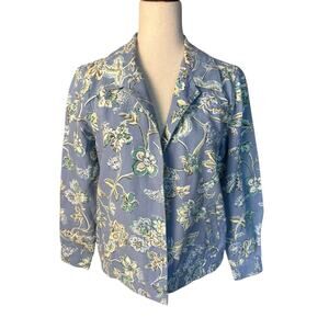 Appleseeds Womens Floral Cotton Jacket Size 10 Paisley Jacket Pockets